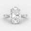 4.0 CT Oval Cut Dainty Style Pave Moissanite Engagement Ring - crownmoissanite
