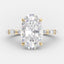 4.0 CT Oval Cut Dainty Style Pave Moissanite Engagement Ring - crownmoissanite