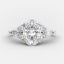2.1 CT Oval Shaped Moissanite Cluster Engagement Ring - crownmoissanite