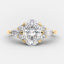 2.1 CT Oval Shaped Moissanite Cluster Engagement Ring - crownmoissanite