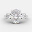 2.1 CT Oval Shaped Moissanite Three Stones Engagement Ring - crownmoissanite