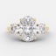 2.1 CT Oval Shaped Moissanite Three Stones Engagement Ring - crownmoissanite