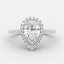 2.5 CT Pear Halo Style Moissanite Engagement Ring - crownmoissanite