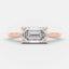 1.5 CT Emerald East West Solitaire Moissanite Engagement Ring - crownmoissanite