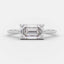 1.5 CT Emerald East West Solitaire Moissanite Engagement Ring - crownmoissanite