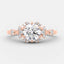 1.0 CT Round Shaped Moissanite Cluster Engagement Ring - crownmoissanite