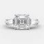 2.03 CT Asscher Shaped Moissanite Three Stones Engagement Ring - crownmoissanite