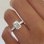 2.23 CT Emerald Cut Three Stone Moissanite Engagement Ring - crownmoissanite