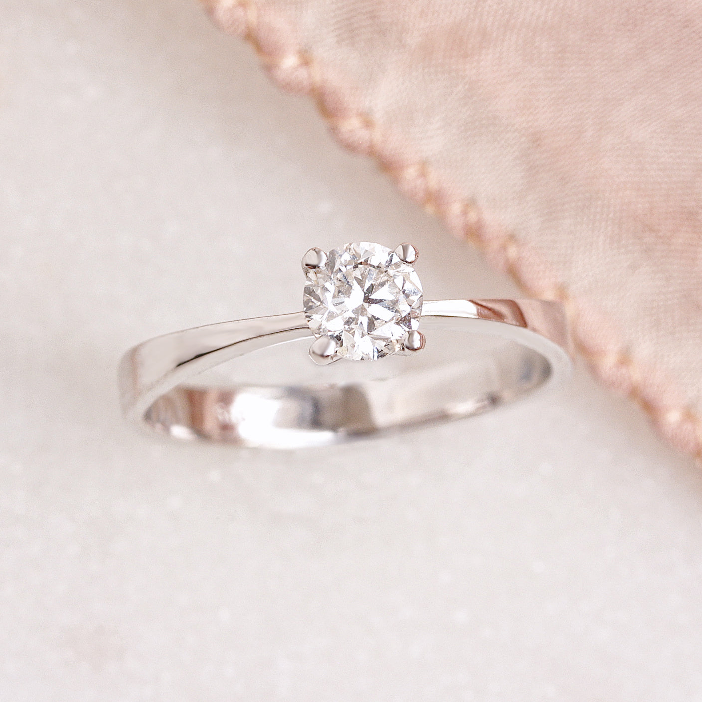 0.50 CT Round Moissanite Solitaire Engagement Ring