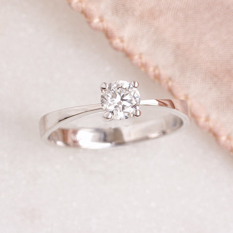 0.50 CT Round Moissanite Solitaire Engagement Ring