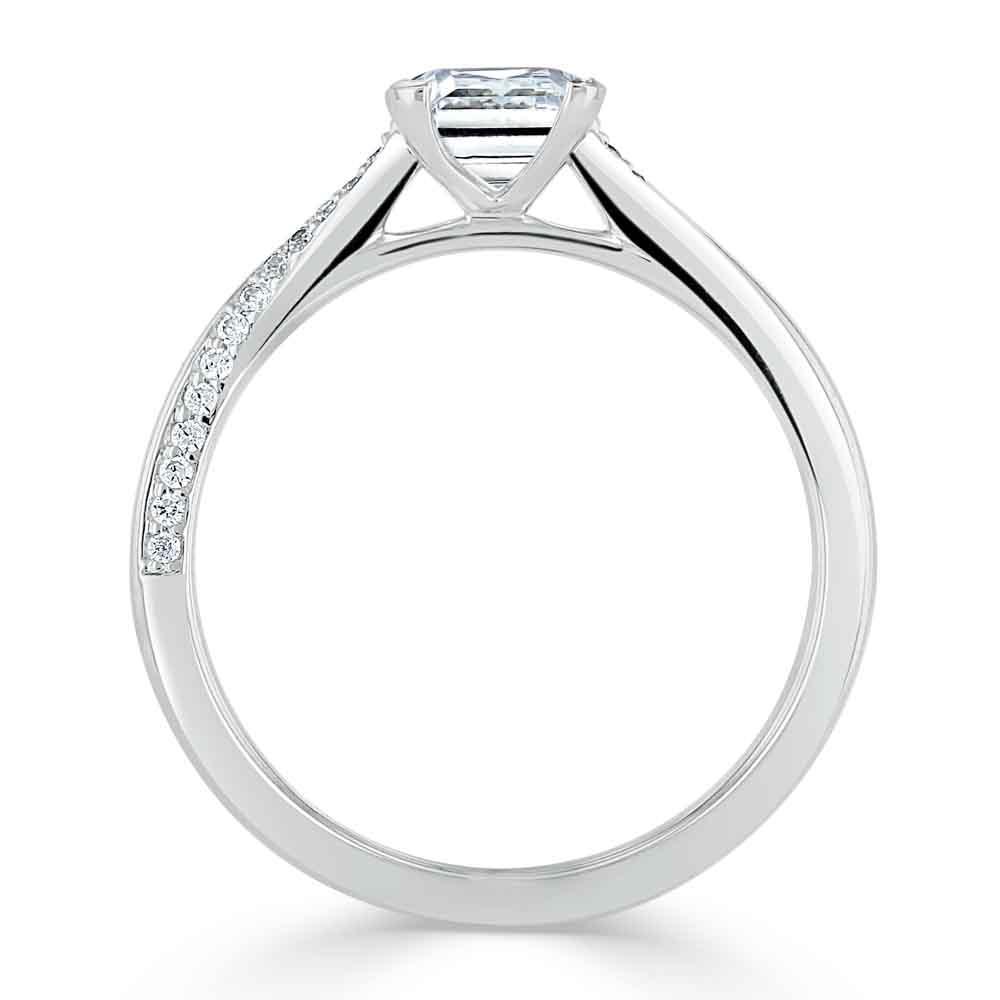 0.75 CT Princess Cut Solitaire Moissanite Engagement Ring - crownmoissanite