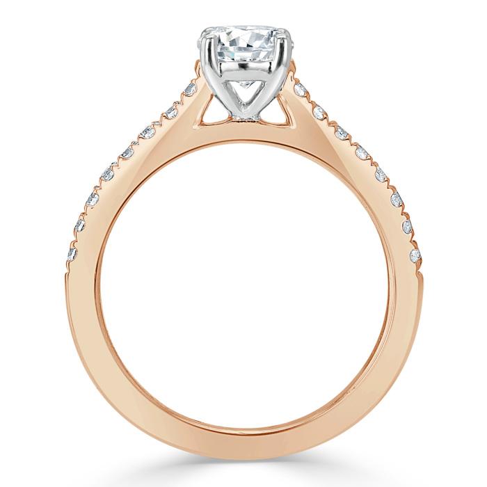 0.75 CT Round Cut Solitaire Moissanite Engagement ring - crownmoissanite