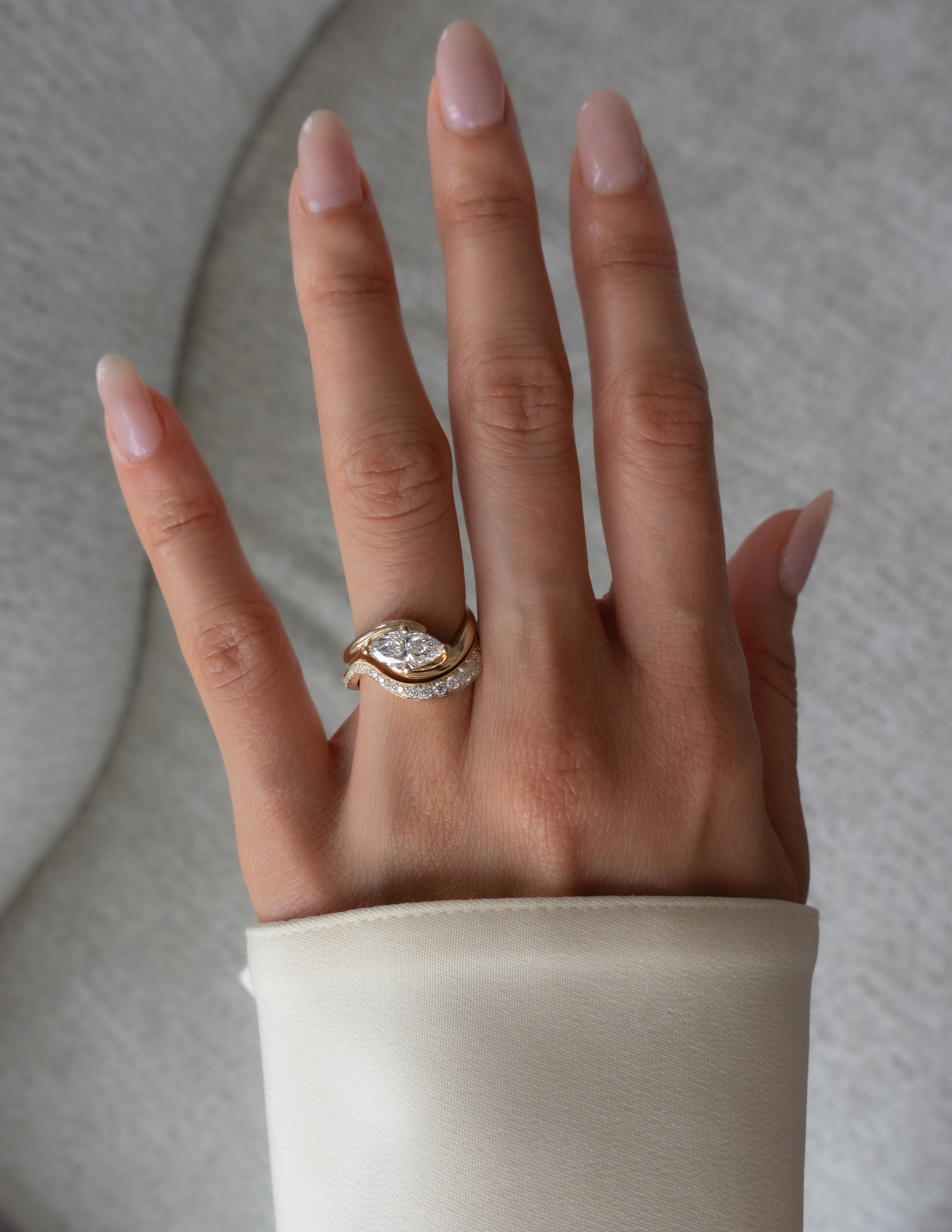 1.0 CT - 2.0 CT Marquise Solitaire Setting Diamond Bridal Set