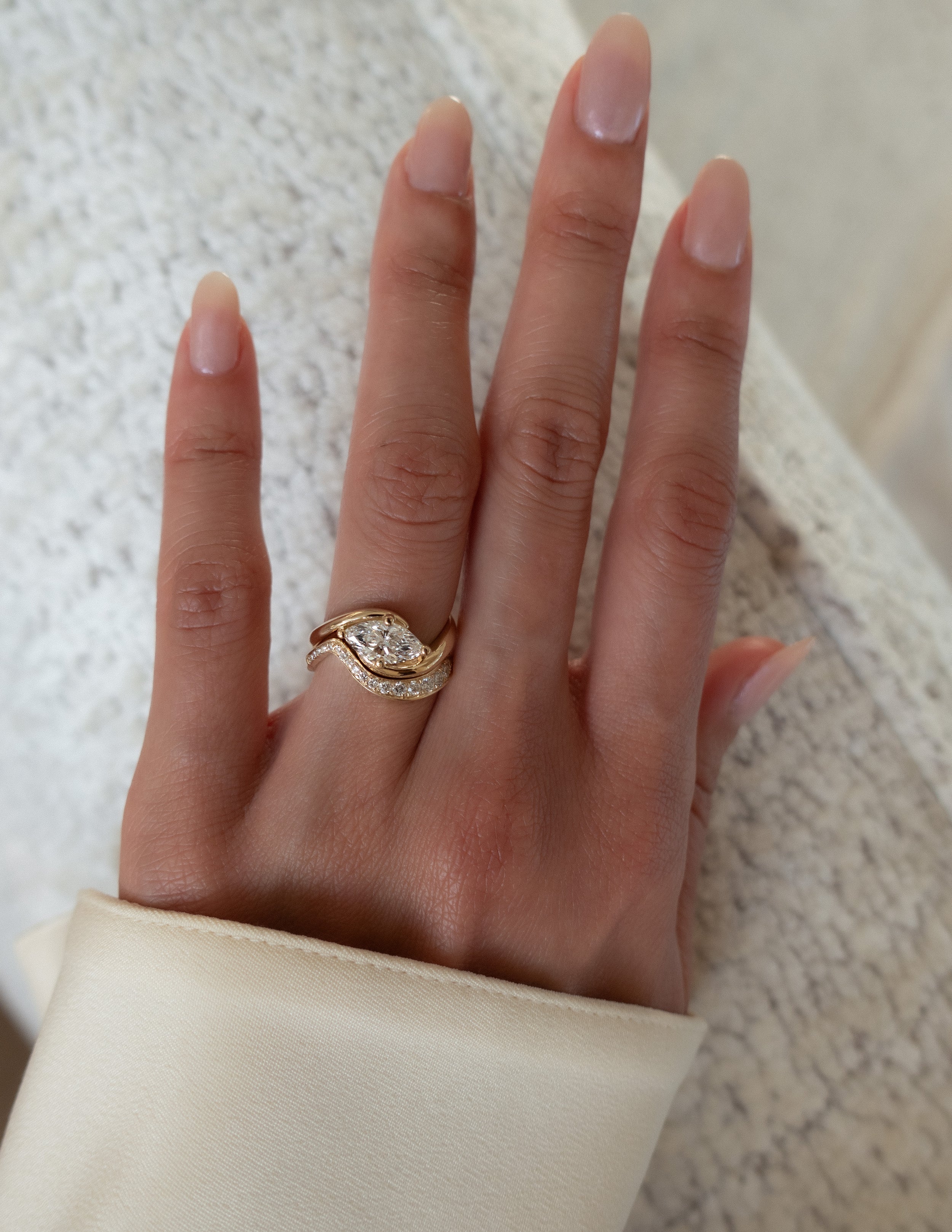 1.0 CT - 2.0 CT Marquise Solitaire Setting Diamond Bridal Set