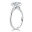 1.0 CT Princess Cut Halo Moissanite Engagement Ring - crownmoissanite