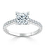 1.0 CT Princess Cut Solitaire Pave Setting Moissanite Engagement Ring - crownmoissanite