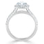1.35 Round Cut Halo Split Shank Setting Moissanite Engagement Ring - crownmoissanite