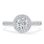 0.75 CT Round Shaped Moissanite Chennel Halo Engagement Ring - crownmoissanite