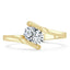 0.75 CT Oval Cut Solitaire Bypass Setting Moissanite Engagement Ring - crownmoissanite