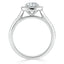 0.75 CT Round Shaped Moissanite Chennel Halo Engagement Ring - crownmoissanite