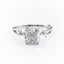2.54 CT Cushion Cut Twig Style Pave Moissanite Engagement Ring - crownmoissanite