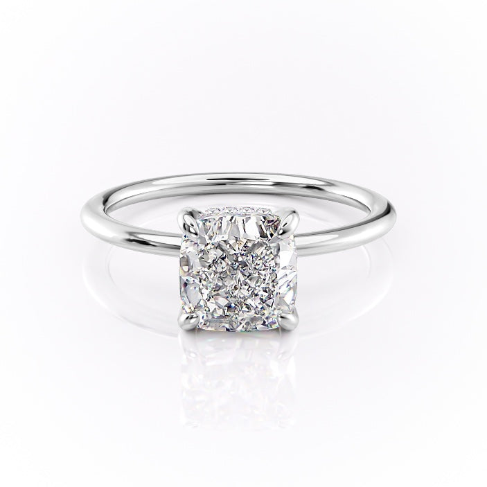 2.54 CT Cushion Cut Solitaire Moissanite Engagement Ring - crownmoissanite