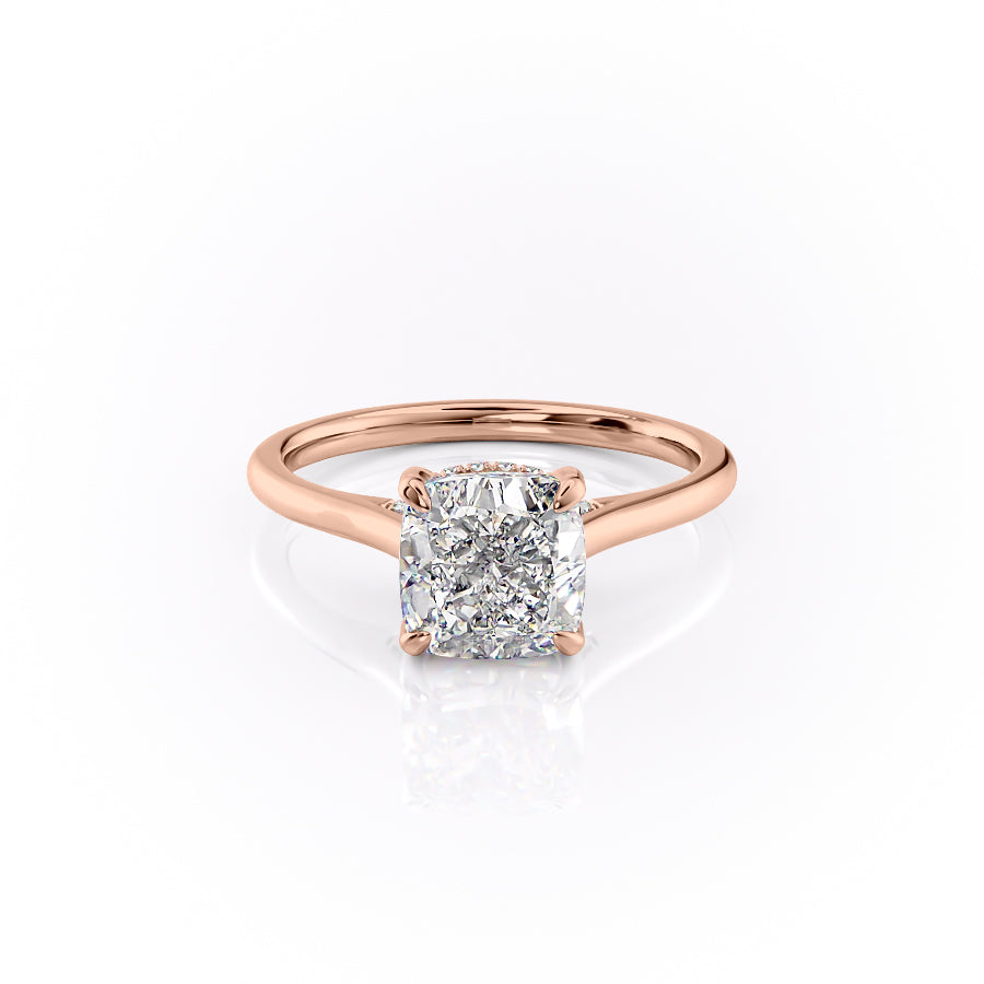 2.15 CT Cushion Cut Solitaire Moissanite Engagement Ring - crownmoissanite
