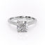 2.54 CT Cushion Cut Pave Setting Moissanite Engagement Ring - crownmoissanite