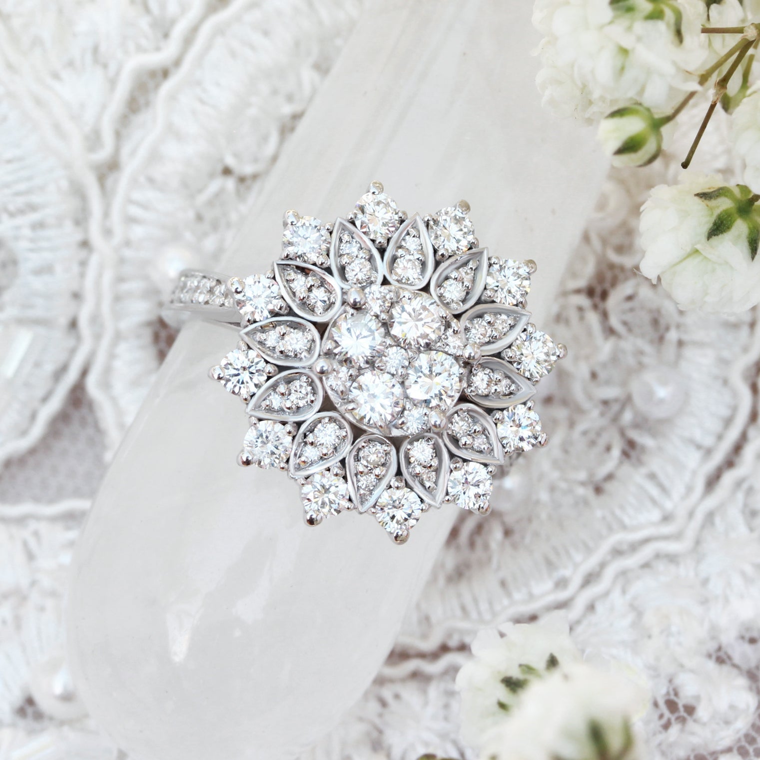 2.50 TCW Round Moissanite Double Halo Setting Engagement Ring