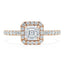 1.0 CT Asscher Shaped Moissanite Halo Engagement Ring - crownmoissanite