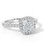 1.50 CT Cushion Cut Halo Pave Setting Moissanite Engagement Ring - crownmoissanite