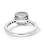 1.50 CT Cushion Cut Halo Pave Setting Moissanite Engagement Ring - crownmoissanite