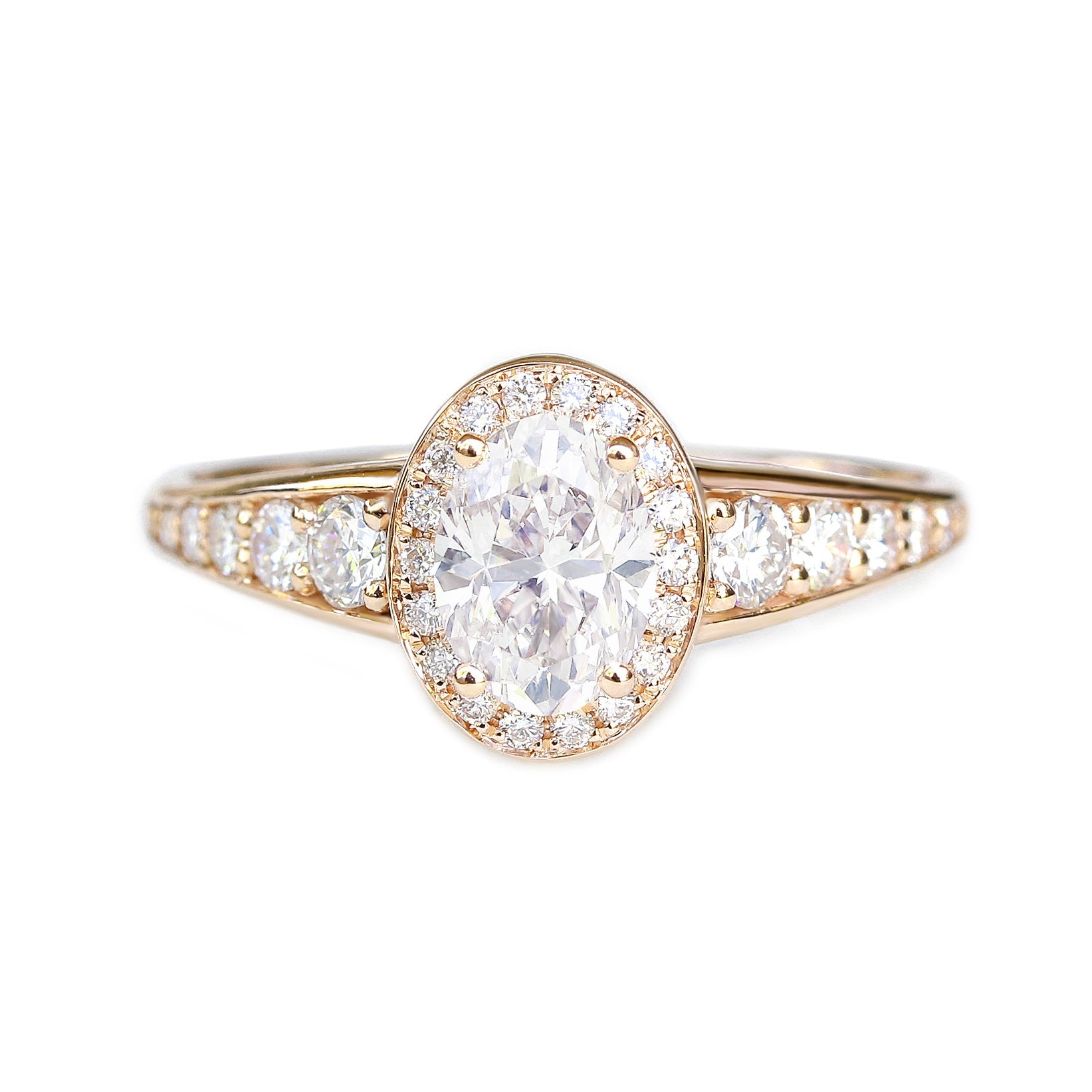1.0 CT Oval Moissanite Vintage Style Engagement Ring