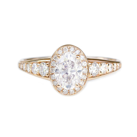1.0 CT Oval Moissanite Vintage Style Engagement Ring