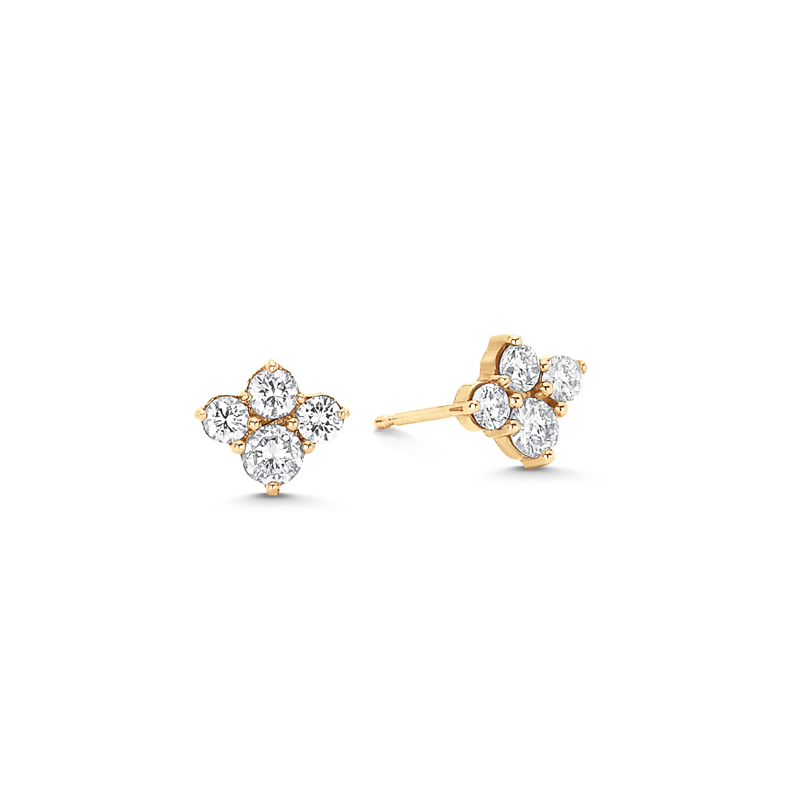 1.03 TCW Round Moissanite Diamond Cluster Stud Earrings - crownmoissanite