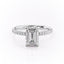 2.10 CT Emerald Cut Hidden Halo Pave Setting Moissanite Engagement Ring - crownmoissanite