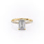 2.10 CT Emerald Cut Hidden Halo Pave Setting Moissanite Engagement Ring - crownmoissanite