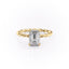 1.91 CT Emerald Cut Hidden Halo Twisted Pave Setting Moissanite Engagement Ring - crownmoissanite