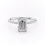 2.10 CT Emerald Cut Hidden Halo Pave Setting Moissanite Engagement Ring - crownmoissanite