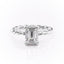 1.91 CT Emerald Cut Hidden Halo Twisted Pave Setting Moissanite Engagement Ring - crownmoissanite