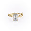 2.10 CT Emerald Cut Solitaire Twig Style Moissanite Engagement Ring - crownmoissanite