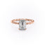 1.91 CT Emerald Cut Hidden Halo Twisted Pave Setting Moissanite Engagement Ring - crownmoissanite
