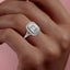 1.91 CT Emerald Cut Halo Split Shank Setting Moissanite Engagement Ring - crownmoissanite