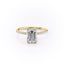 2.10 CT Emerald Cut Hidden Halo Pave Setting Moissanite Engagement Ring - crownmoissanite