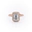 2.10 Emerald Halo Style Moissanite Engagement Ring - crownmoissanite