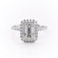 2.10 Emerald Halo Style Moissanite Engagement Ring - crownmoissanite