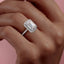 2.10 CT Emerald Shaped Moissanite Halo Engagement Ring - crownmoissanite