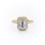2.10 Emerald Halo Style Moissanite Engagement Ring - crownmoissanite