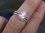 1.0 CT Pear Cut Halo Moissanite Bridal Ring Set - crownmoissanite
