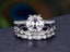 1.0 CT Round Shaped Moissanite Hidden Halo Bridal Ring Set - crownmoissanite
